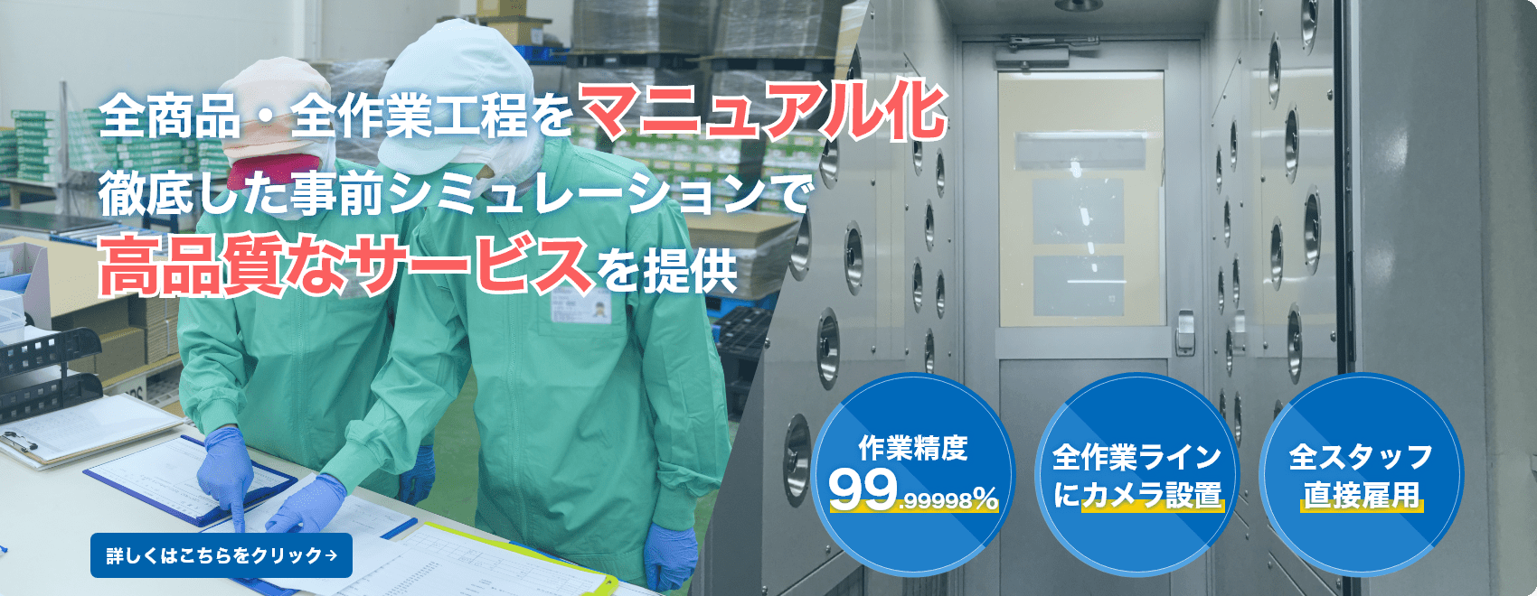 全商品・全作業工程をマニュアル化。徹底した事前シミュレーションで高品質なサービスを提供。